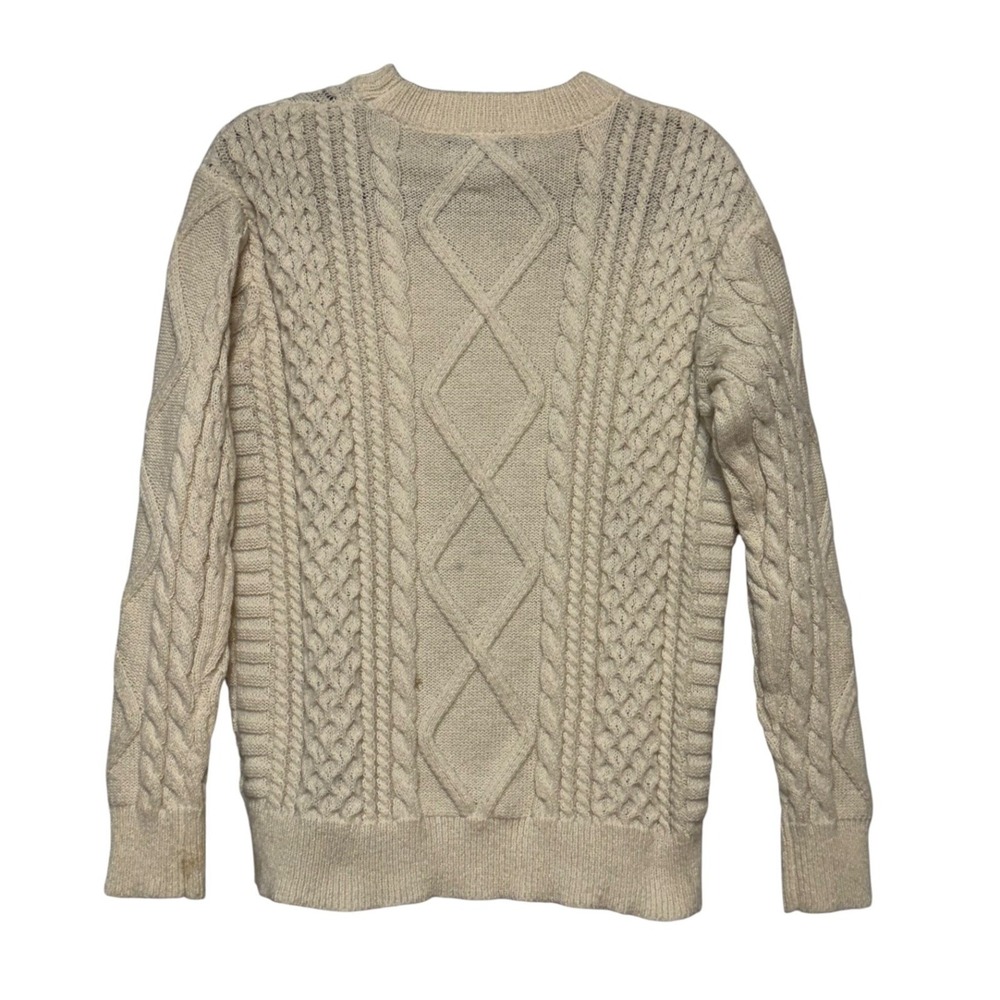 VAMTAC Fishermancore Cable‎ Knit Sweater Women's Size S Cream Old Money Cozycore